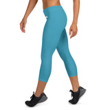 YAKWARY Women Blue Capri Leggings