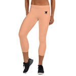 YAKWARY Women Orange Capri Leggings