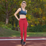 YAKWARY Red Yoga Leggings Without Pocket