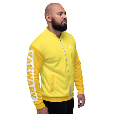 YAKWARY Men Yellow Bomber Jacket