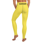 YAKWARY Yellow Yoga Leggings With Pocket