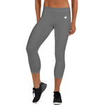 YAKWARY Women Gray Capri Leggings