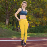 YAKWARY Yellow Yoga Leggings Without Pocket