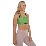 YAKWARY Women Green Padded Sports Bra