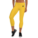 YAKWARY Women Yellow Capri Leggings