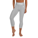 YAKWARY Gray Yoga Capri Leggings Without Pocket