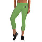 YAKWARY Women Green Capri Leggings