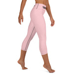 YAKWARY Pink Yoga Capri Leggings Without Pocket