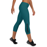 YAKWARY Women Turquoise Capri Leggings