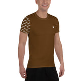 YAKWARY Men Brown Sports T-shirt