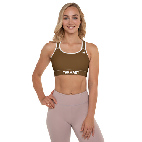 YAKWARY Women Brown Padded Sports Bra