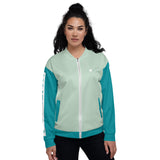 YAKWARY Women Turquoise Bomber Jacket