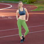 YAKWARY Women Green Capri Leggings