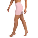 YAKWARY Women Pink Yoga Shorts With Pocket