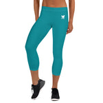 YAKWARY Women Turquoise Capri Leggings