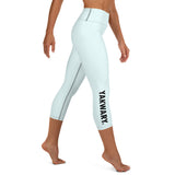 YAKWARY Blue Yoga Capri Leggings Without Pocket