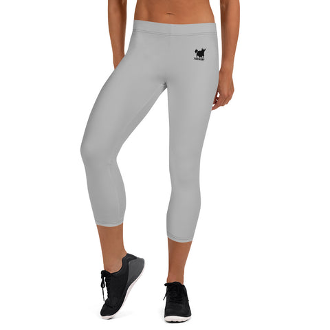 YAKWARY Women White Capri Leggings