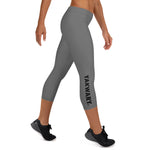 YAKWARY Women Gray Capri Leggings