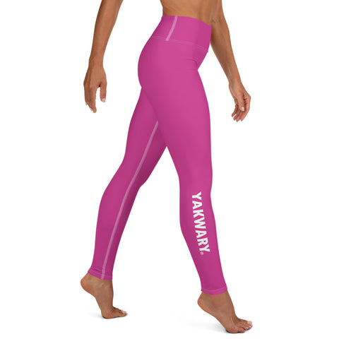 YAKWARY Pink Yoga Leggings Without Pocket