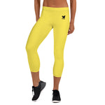 YAKWARY Women Yellow Capri Leggings