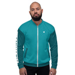 YAKWARY Men Turquoise Bomber Jacket