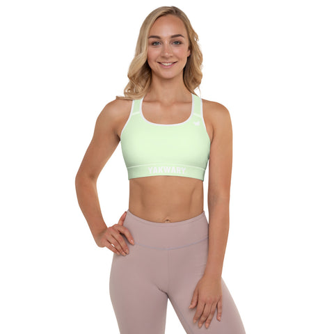 YAKWARY Women Green Padded Sports Bra