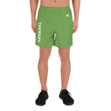 YAKWARY Men Sports Long Green Shorts