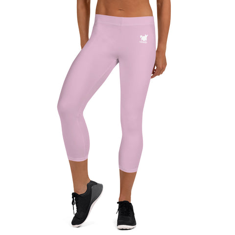 YAKWARY Women Pink Capri Leggings