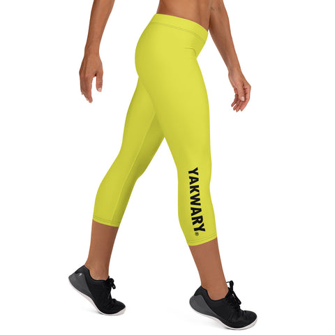 YAKWARY Women Green Capri Leggings