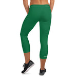 YAKWARY Women Green Capri Leggings