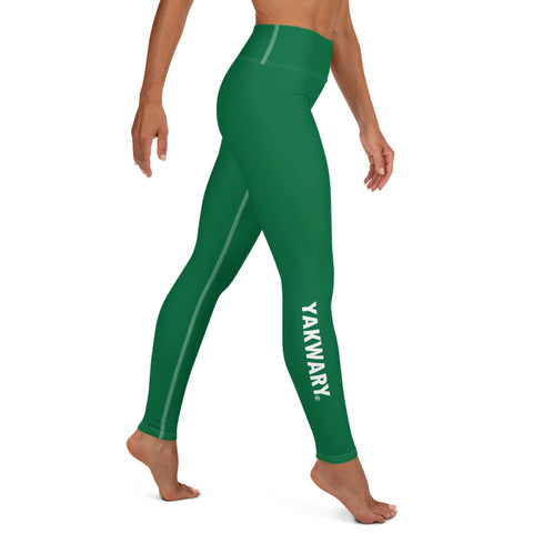 YAKWARY Green Yoga Leggings Without Pocket