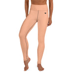 YAKWARY Orange Yoga Leggings With Pocket