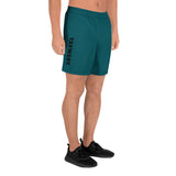 YAKWARY Men Sports Long Turquoise Shorts