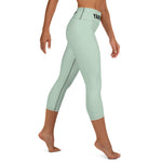 YAKWARY Turquoise Yoga Capri Leggings With Pocket