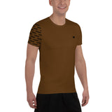 YAKWARY Men Brown Sports T-shirt