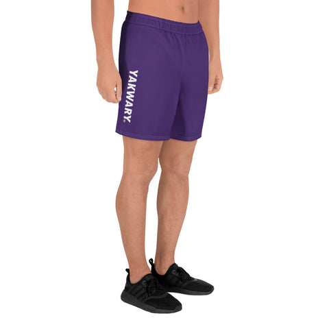 YAKWARY Men Sports Long Purple Shorts