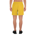 YAKWARY Men Sports Long Yellow Shorts