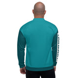 YAKWARY Men Turquoise Bomber Jacket