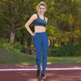 YAKWARY Blue Yoga Leggings Without Pocket