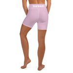 YAKWARY Women Pink Yoga Shorts With Pocket