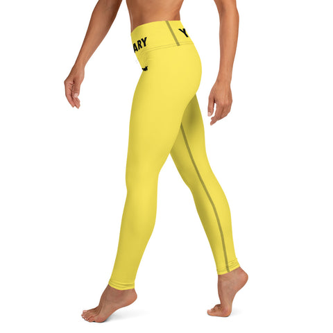 YAKWARY Yellow Yoga Leggings With Pocket