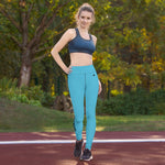 YAKWARY Blue Yoga Leggings Without Pocket