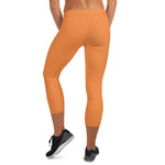 YAKWARY Women Orange Capri Leggings