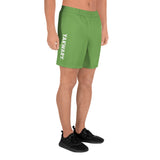 YAKWARY Men Sports Long Green Shorts