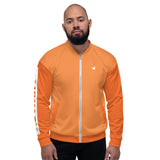 YAKWARY Men Orange Bomber Jacket