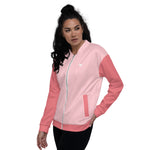 YAKWARY Women Pink Bomber Jacket