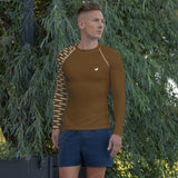 YAKWARY Men Gym Special Brown Rash Guard