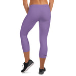 YAKWARY Women Purple Capri Leggings