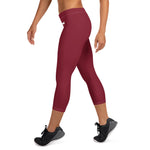 YAKWARY Women Red Capri Leggings