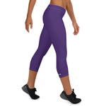 YAKWARY Women Purple Capri Leggings